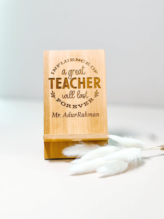 SFArtcreations Wooden mobile stand Personalized  Teacher Mobile Stand