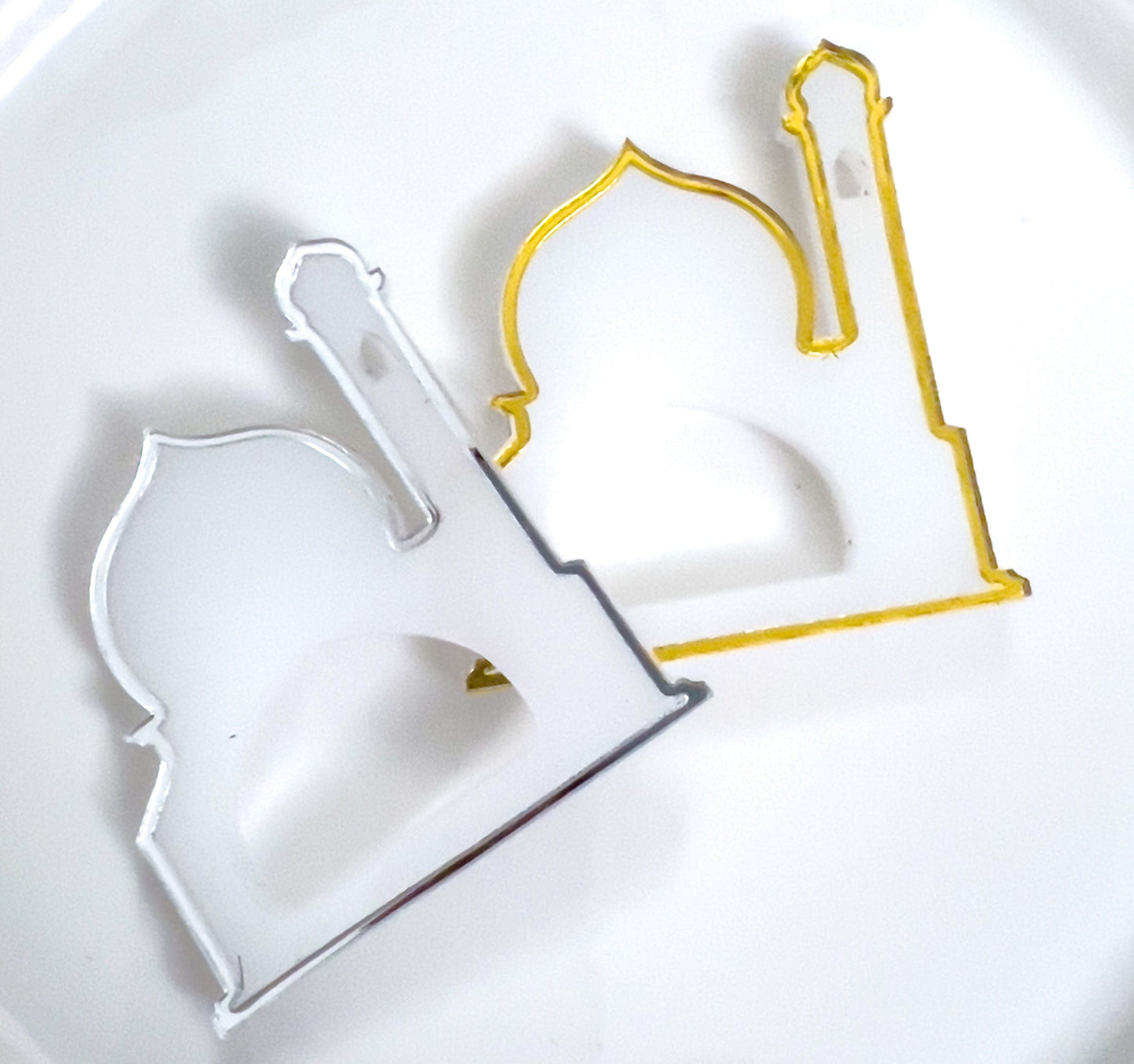 SFArtcreations Decor Mosque / White/Silver Acrylic Napkin Ring / holder