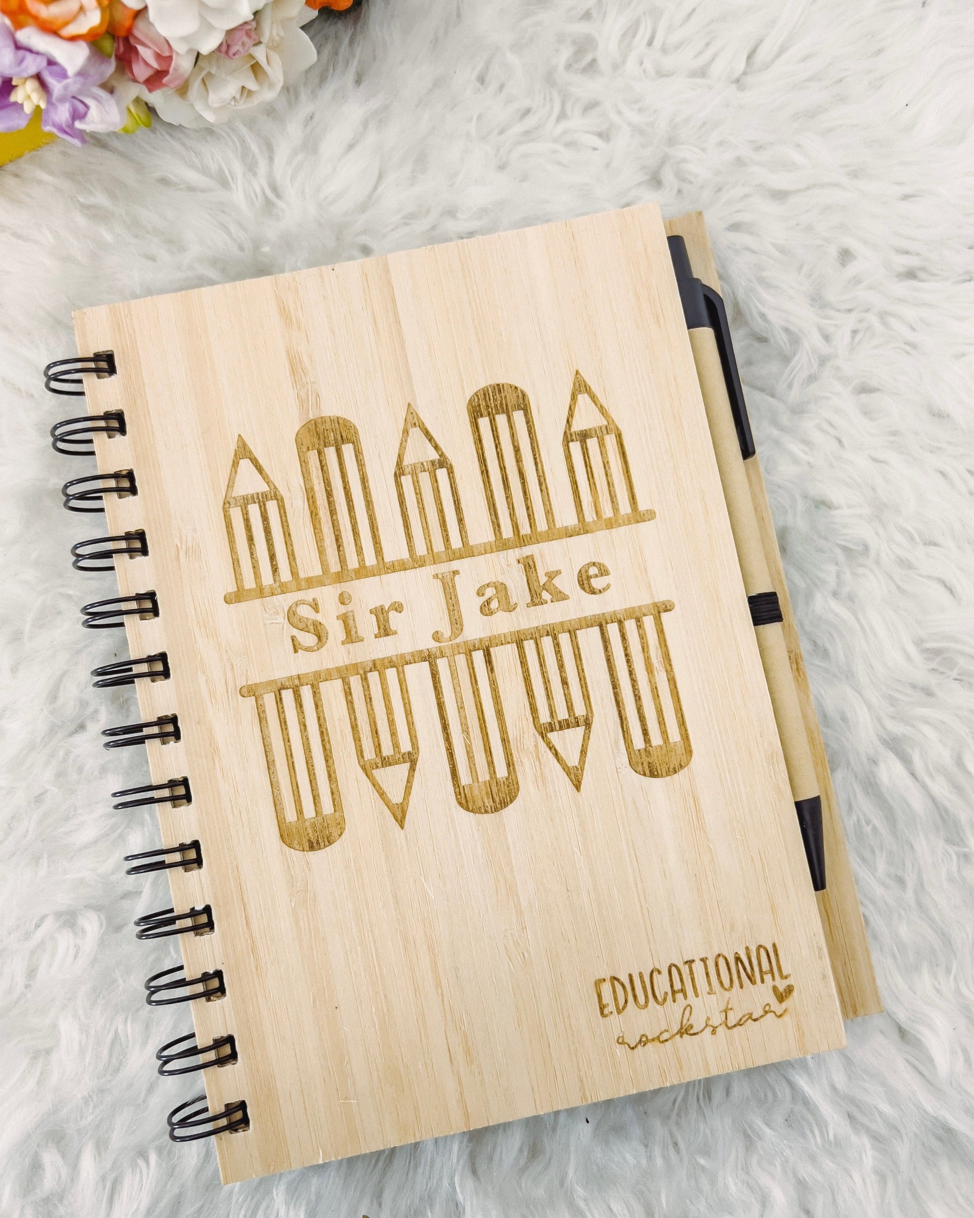 SFArtcreations diary Personalized A5 Bamboo Notebook / Diary / Journal Book