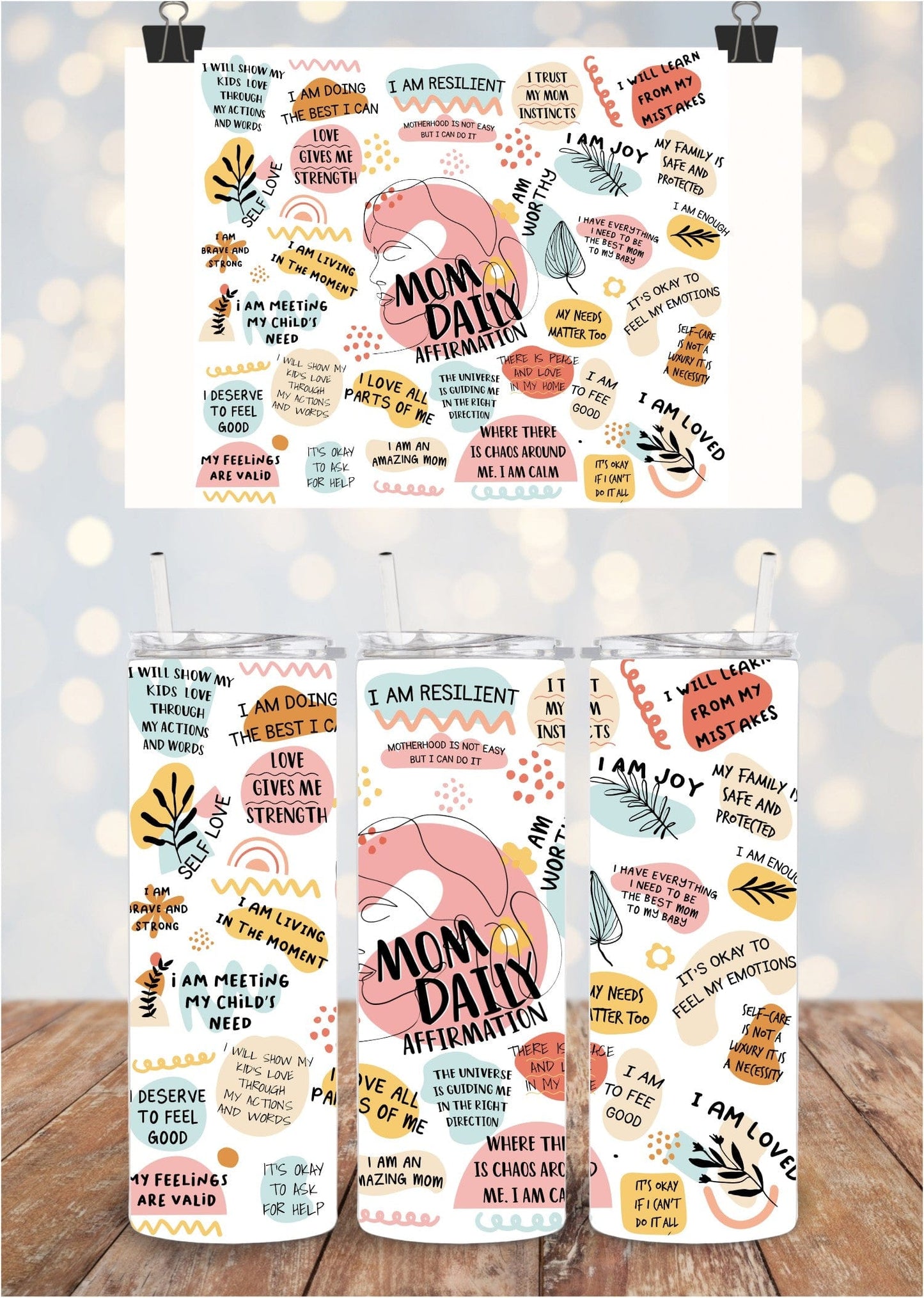 SFArtcreations Drinkware Skinny Mom Daily Affirmation Tumbler - 20oz