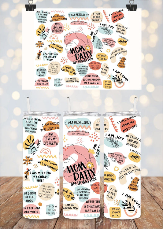 SFArtcreations Drinkware Skinny Mom Daily Affirmation Tumbler - 20oz