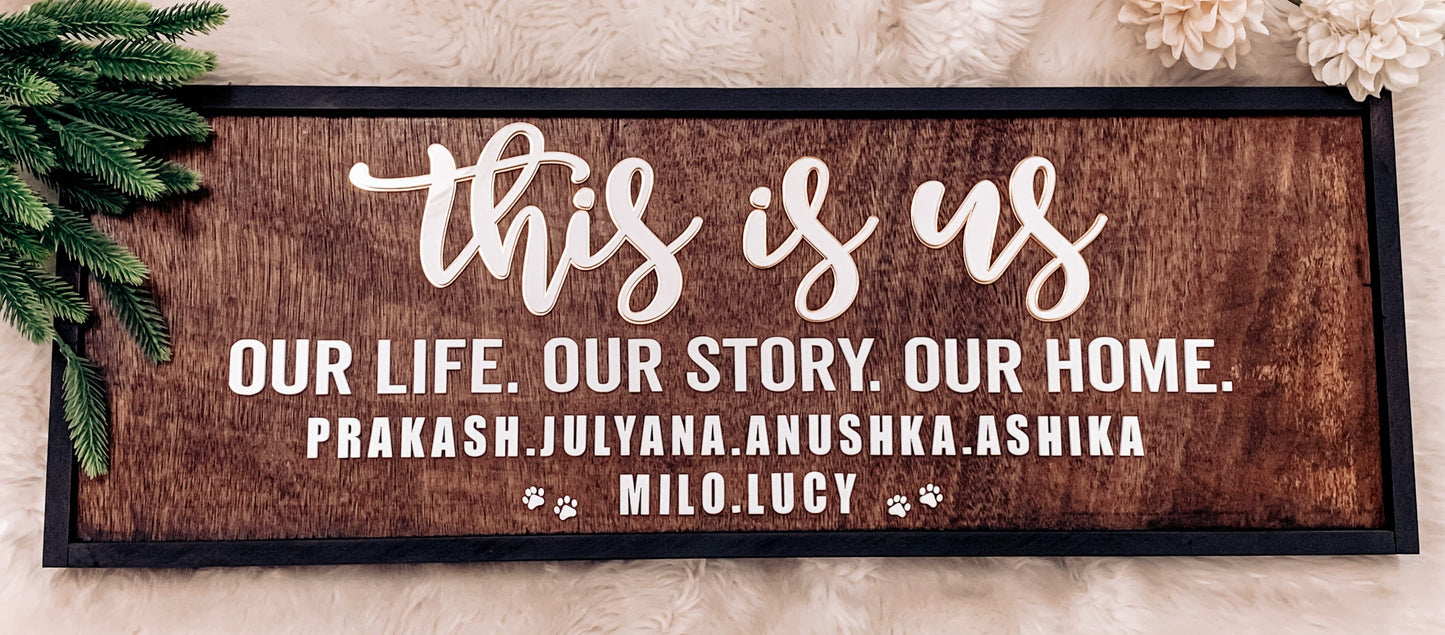 SFArtcreations Posters, Prints, & Visual Artwork This is Us  - Customized Wall Sign