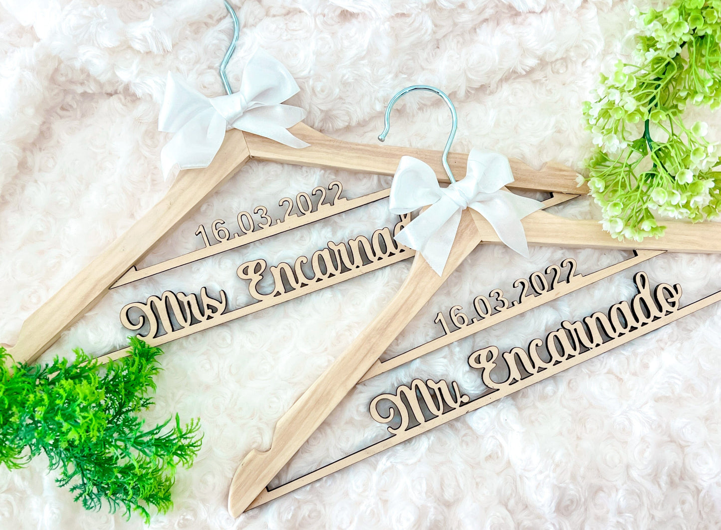 SFArtcreations  Wedding Ceremony Supplies Wedding Hanger - Personalized with name and date