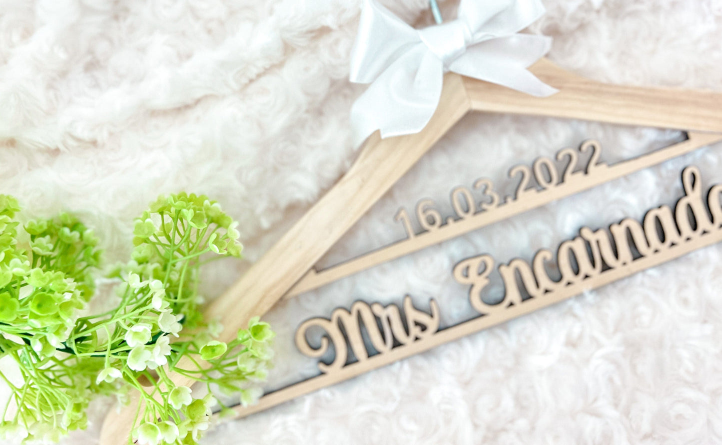 SFArtcreations  Wedding Ceremony Supplies Wedding Hanger - Personalized with name and date