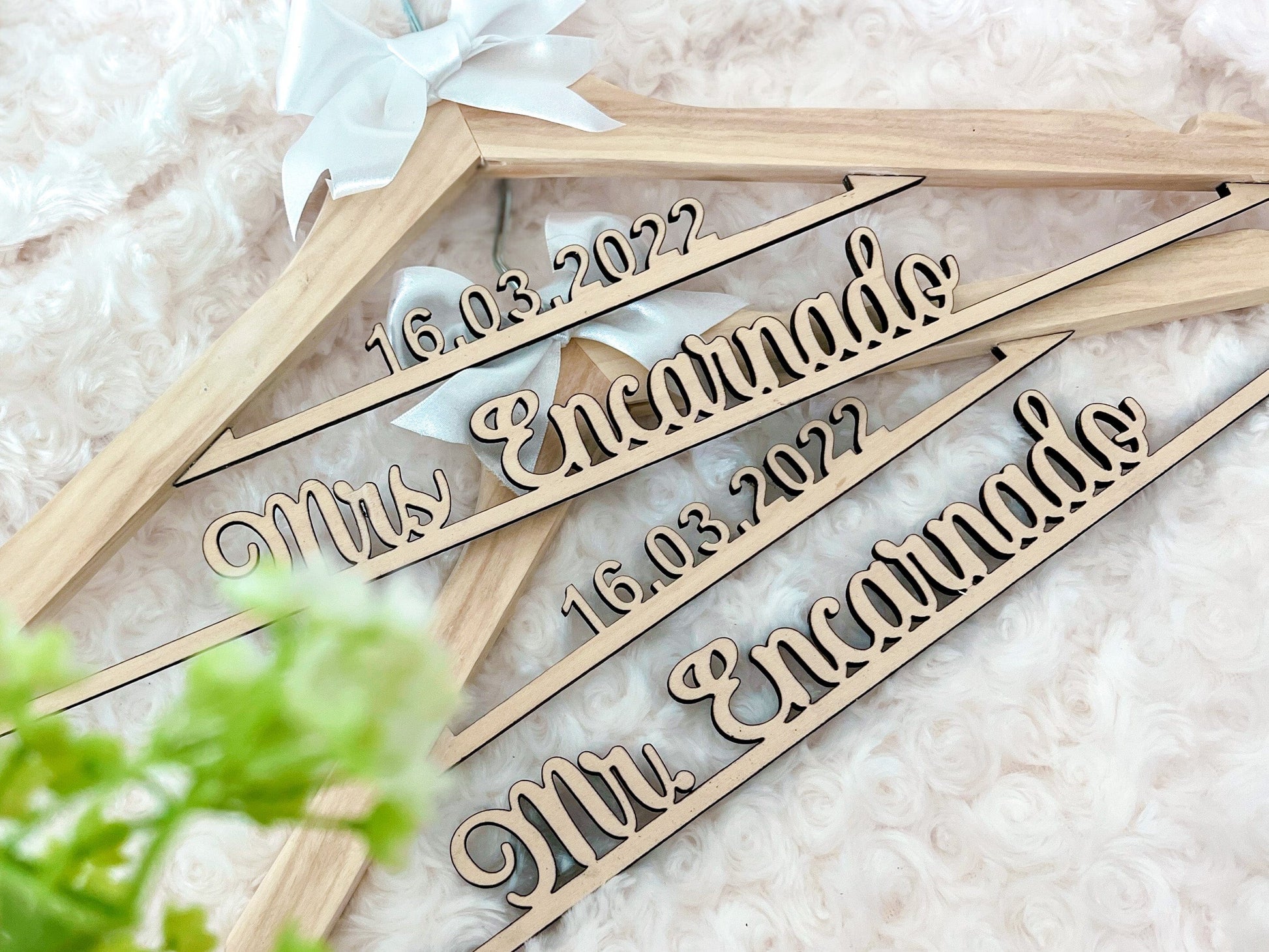 SFArtcreations  Wedding Ceremony Supplies Wedding Hanger - Personalized with name and date