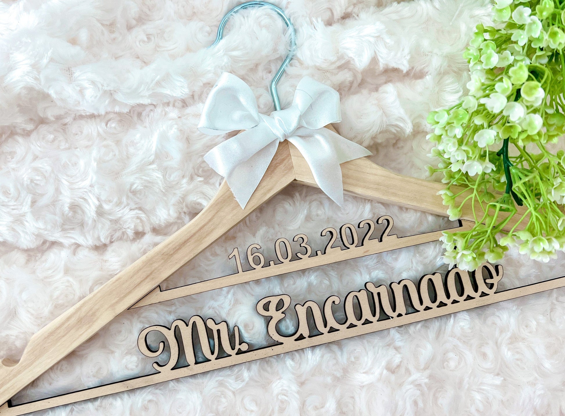 SFArtcreations  Wedding Ceremony Supplies Wedding Hanger - Personalized with name and date